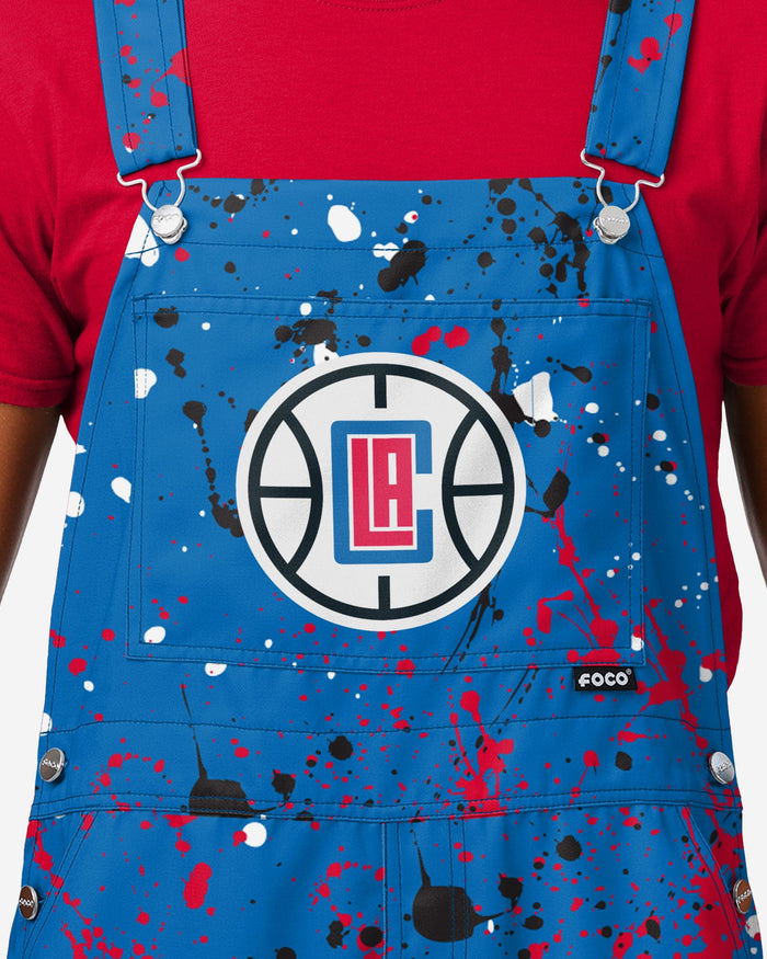 Los Angeles Clippers Mens Paint Splatter Bib Overalls FOCO - FOCO.com