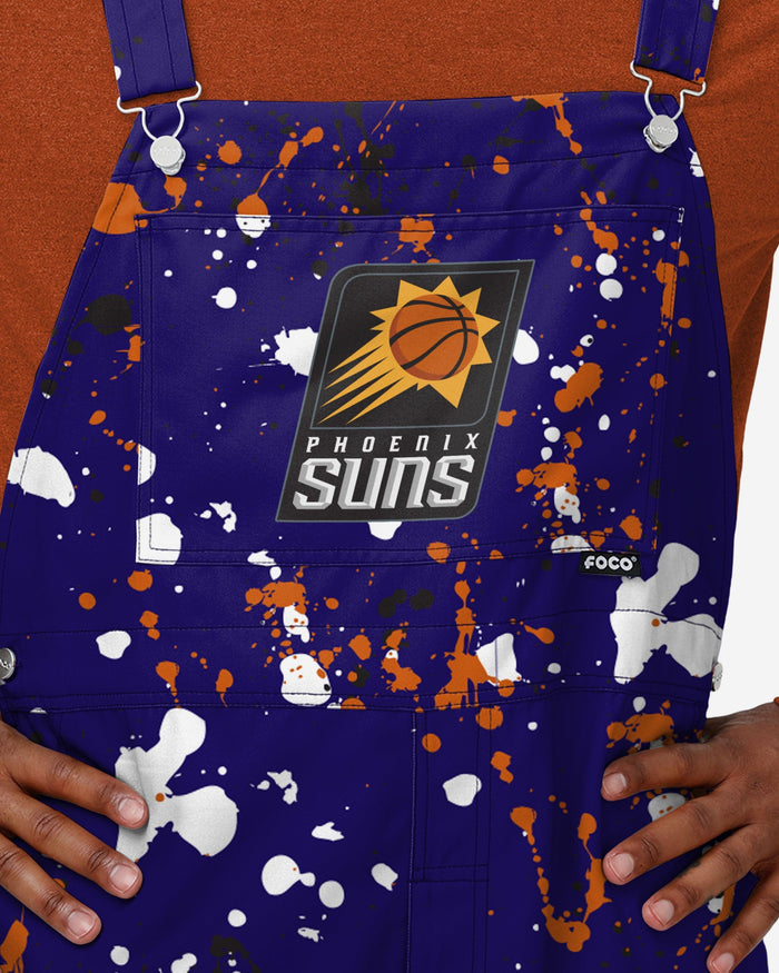 Phoenix Suns Mens Paint Splatter Bib Overalls FOCO - FOCO.com