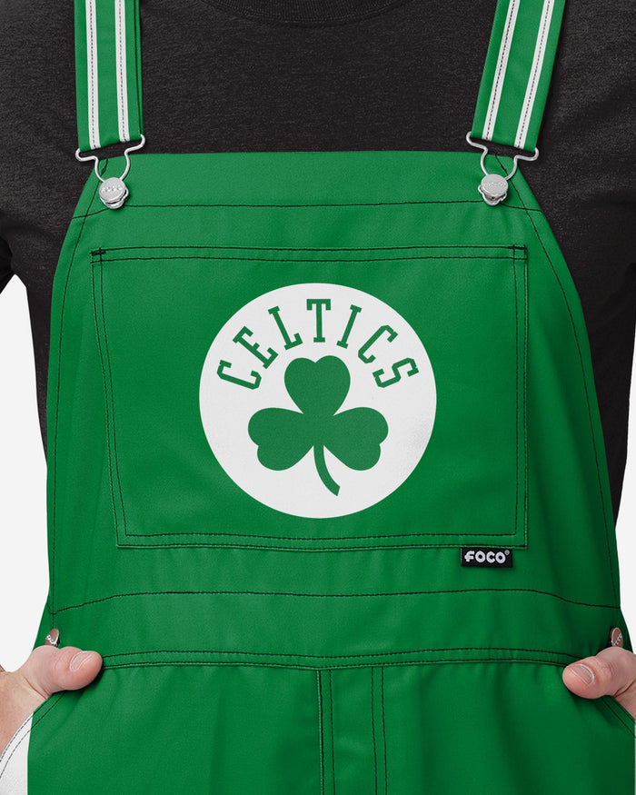 Boston Celtics Mens Team Stripe Bib Overalls FOCO - FOCO.com