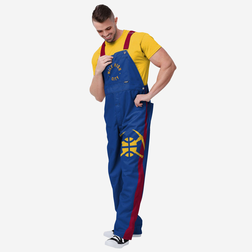 Denver Nuggets Mens Team Stripe Bib Overalls FOCO