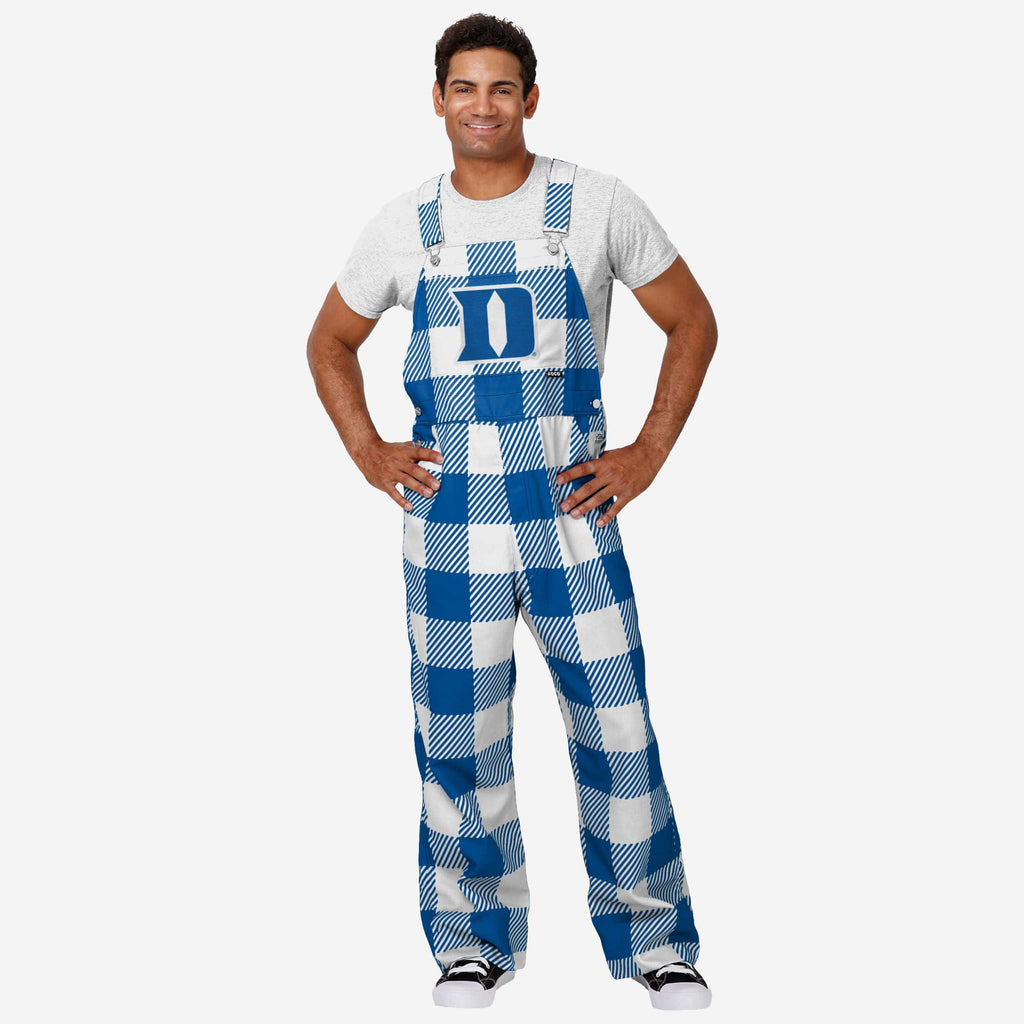 Duke Blue Devils Mens Plaid Bib Overalls FOCO S - FOCO.com