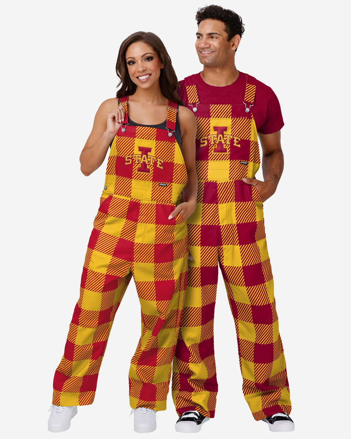 Iowa State Cyclones Mens Plaid Bib Overalls FOCO - FOCO.com