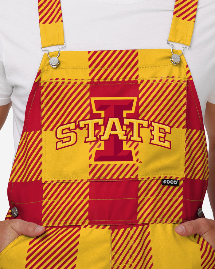 Iowa State Cyclones Mens Plaid Bib Overalls FOCO - FOCO.com