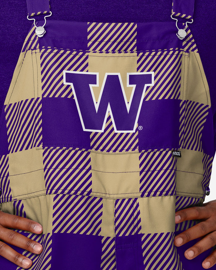 Washington Huskies Mens Plaid Bib Overalls FOCO - FOCO.com