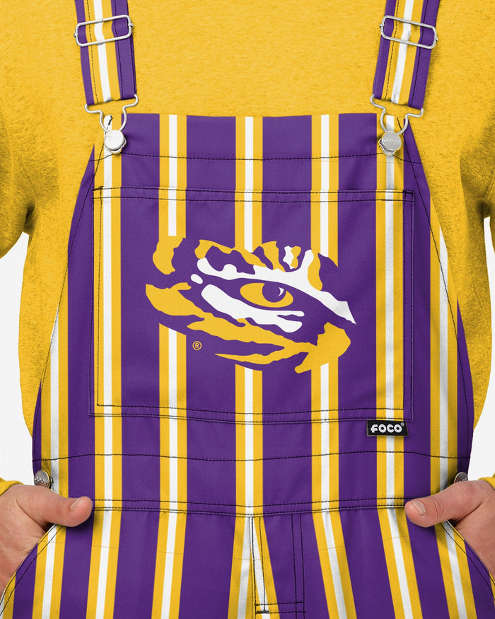 LSU Tigers Mens Sideline Spirit Bib Overalls FOCO - FOCO.com
