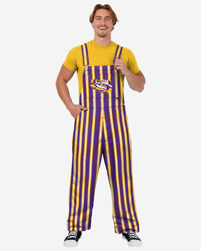 LSU Tigers Mens Sideline Spirit Bib Overalls FOCO S - FOCO.com