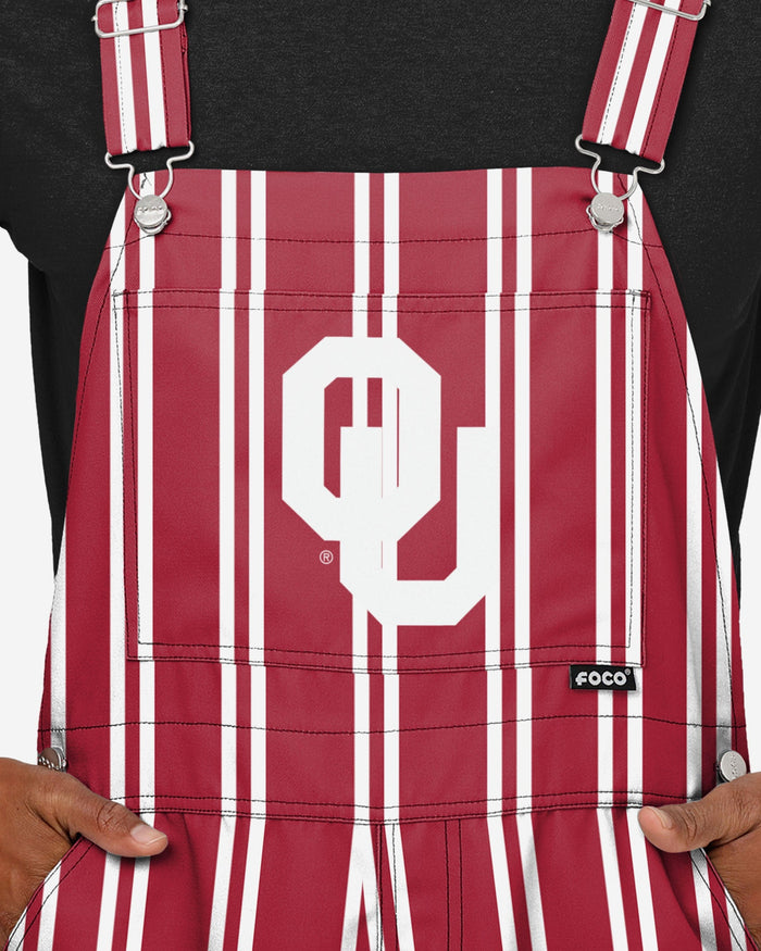 Oklahoma Sooners Mens Sideline Spirit Bib Overalls FOCO - FOCO.com