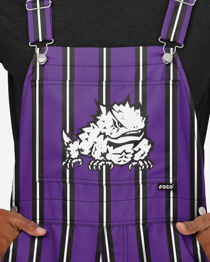 TCU Horned Frogs Mens Sideline Spirit Bib Overalls FOCO - FOCO.com