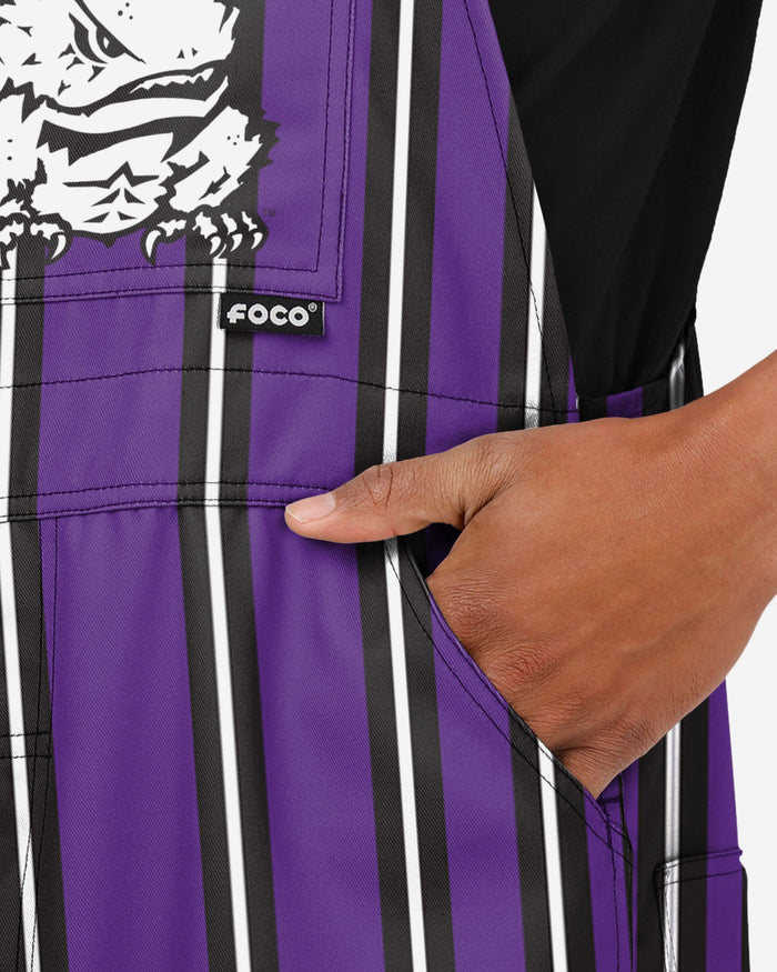 TCU Horned Frogs Mens Sideline Spirit Bib Overalls FOCO - FOCO.com
