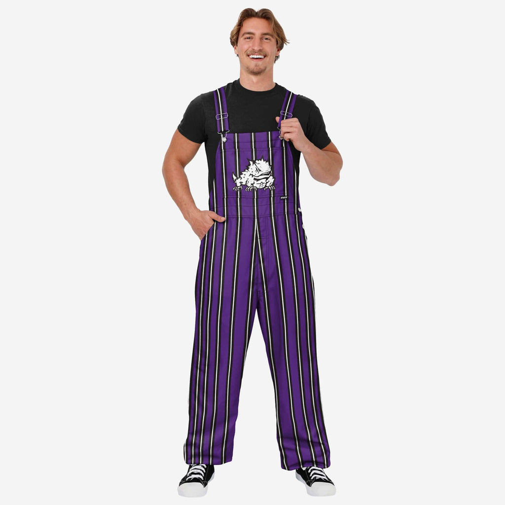 TCU Horned Frogs Mens Sideline Spirit Bib Overalls FOCO S - FOCO.com
