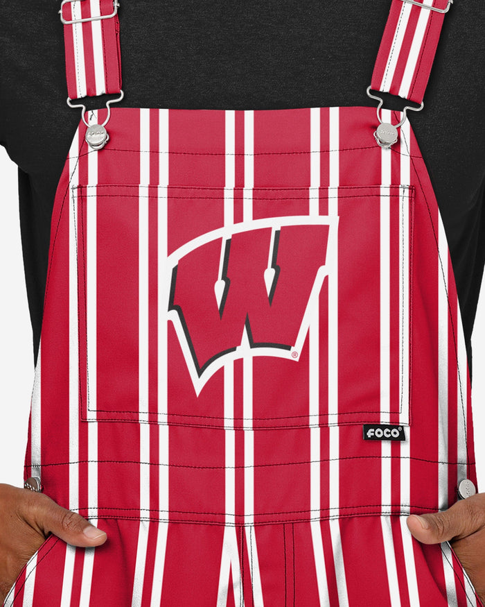 Wisconsin Badgers Mens Sideline Spirit Bib Overalls FOCO - FOCO.com