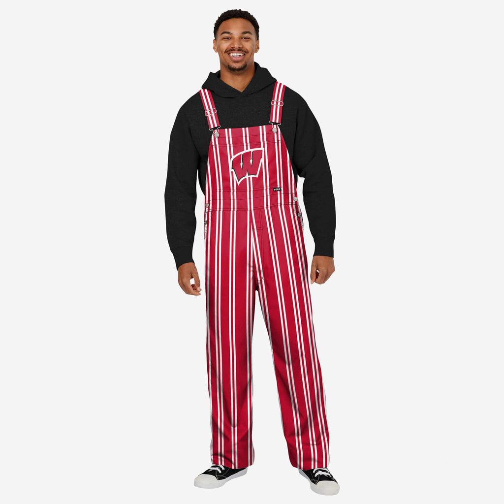 Wisconsin Badgers Mens Sideline Spirit Bib Overalls FOCO S - FOCO.com