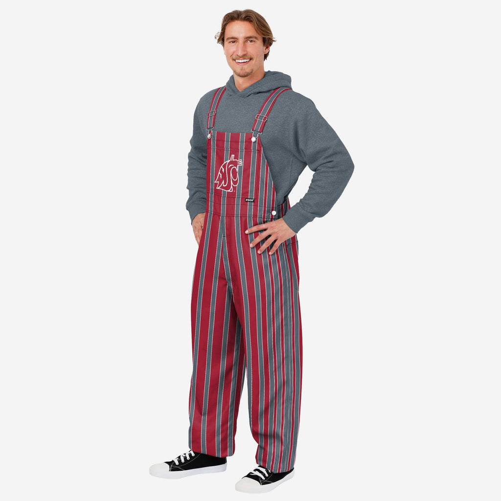 Washington State Cougars Mens Sideline Spirit Bib Overalls FOCO S - FOCO.com