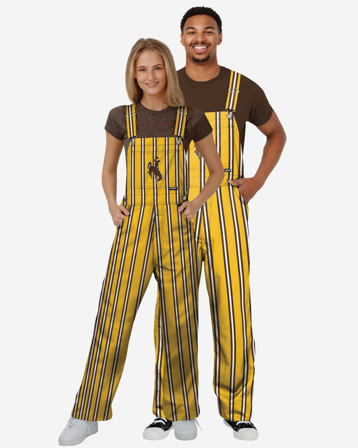 Wyoming Cowboys Mens Sideline Spirit Bib Overalls FOCO - FOCO.com