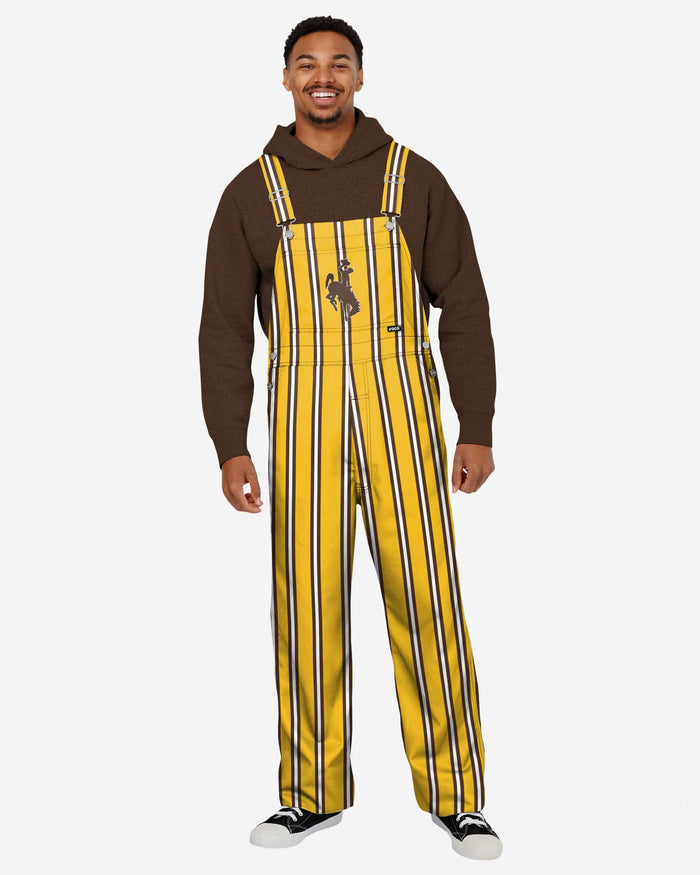 Wyoming Cowboys Mens Sideline Spirit Bib Overalls FOCO S - FOCO.com