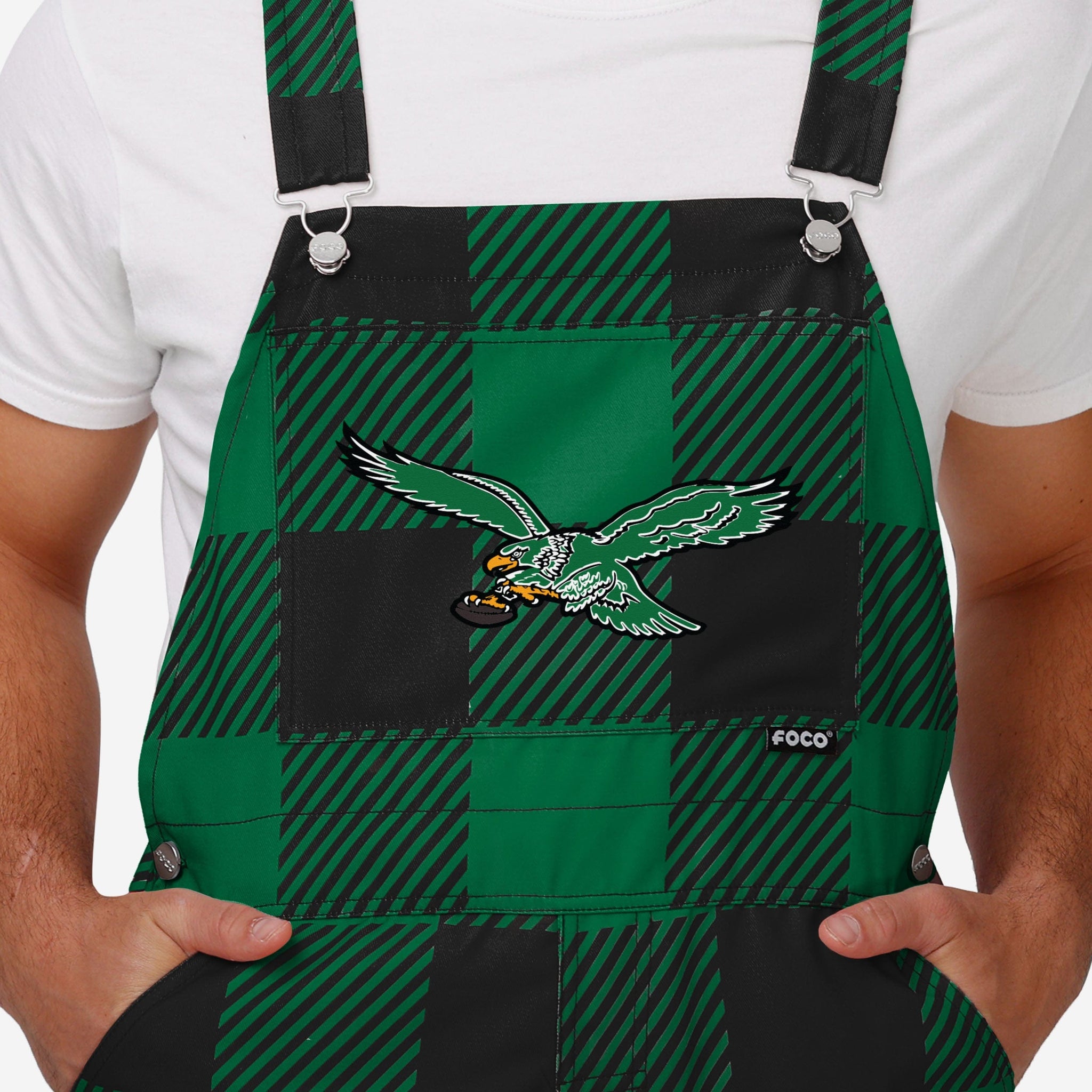 Eagles Mens FOCO Kelly Green - Black Overalls XXL Eagles Mens FOCO Kelly Green - Black Overalls XXL