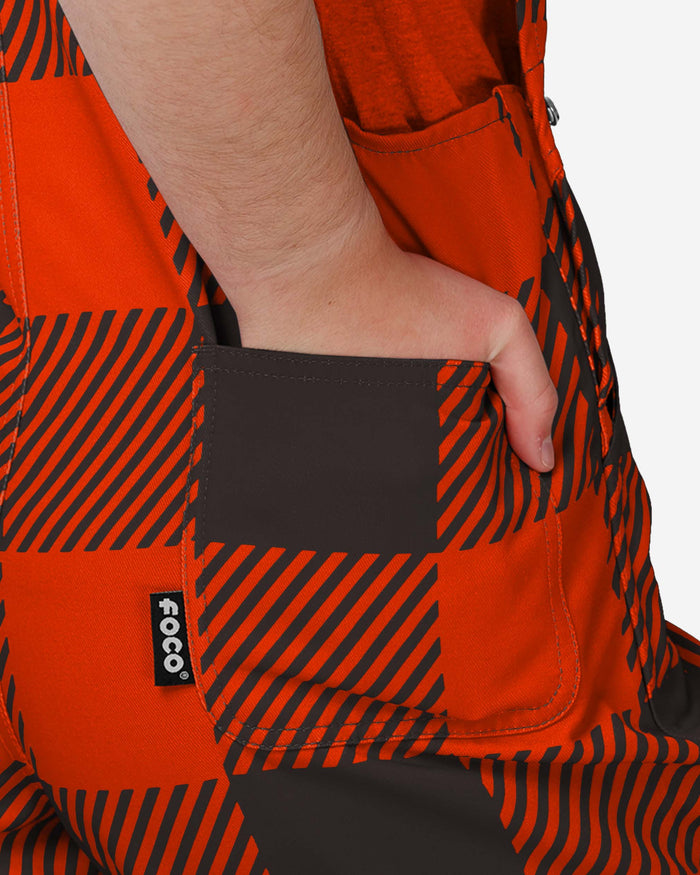 Cleveland Browns Buffalo Youth Plaid Bib Overalls FOCO - FOCO.com