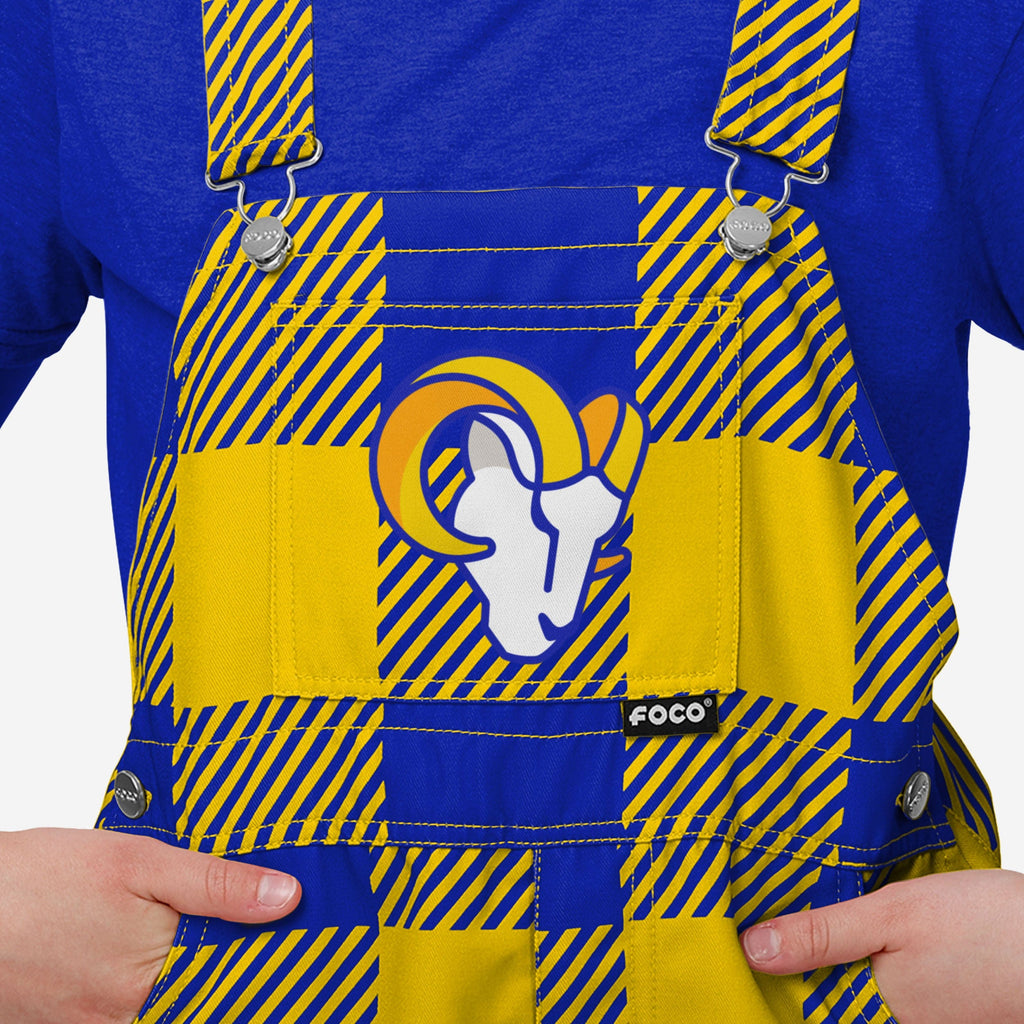 Los Angeles Rams Buffalo Youth Plaid Bib Overalls FOCO