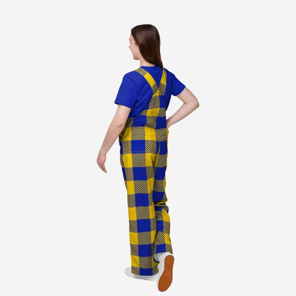 Los Angeles Rams Buffalo Youth Plaid Bib Overalls FOCO