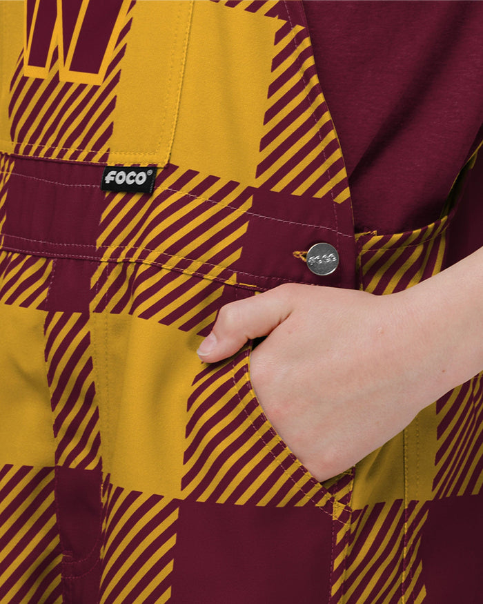 Washington Commanders Buffalo Youth Plaid Bib Overalls FOCO - FOCO.com