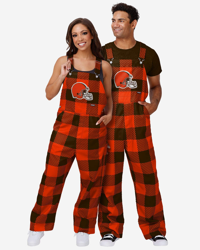 Cleveland Browns Mens Plaid Bib Overalls FOCO - FOCO.com