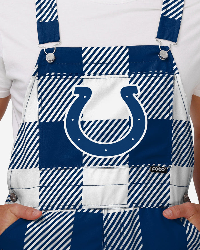 Indianapolis Colts Mens Plaid Bib Overalls FOCO - FOCO.com