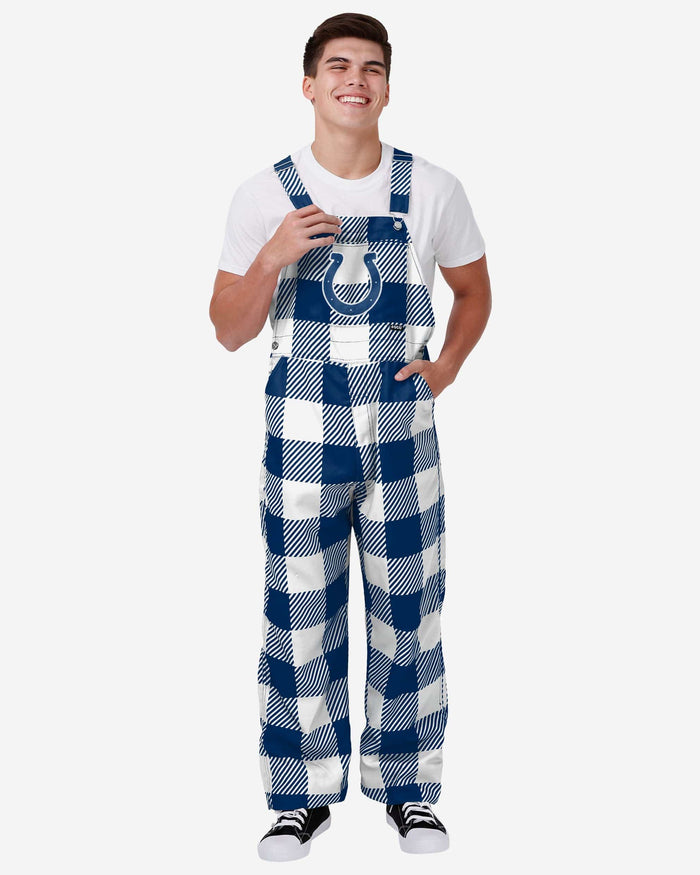 Indianapolis Colts Mens Plaid Bib Overalls FOCO S - FOCO.com