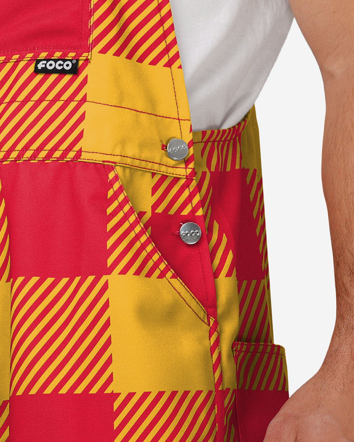 Kansas City Chiefs Mens Plaid Bib Overalls FOCO Kansas City Chiefs Mens Plaid Bib Overalls FOCO