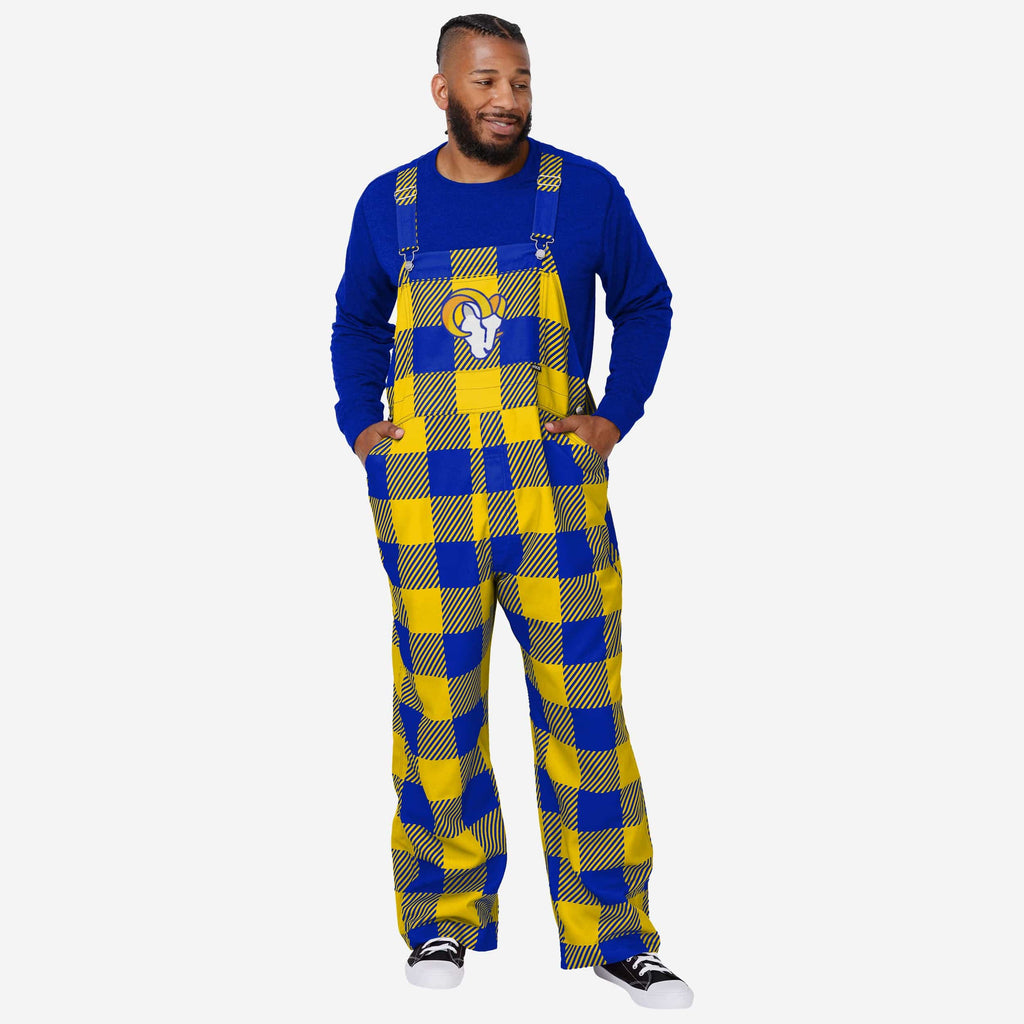 Los Angeles Rams Mens Plaid Bib Overalls FOCO