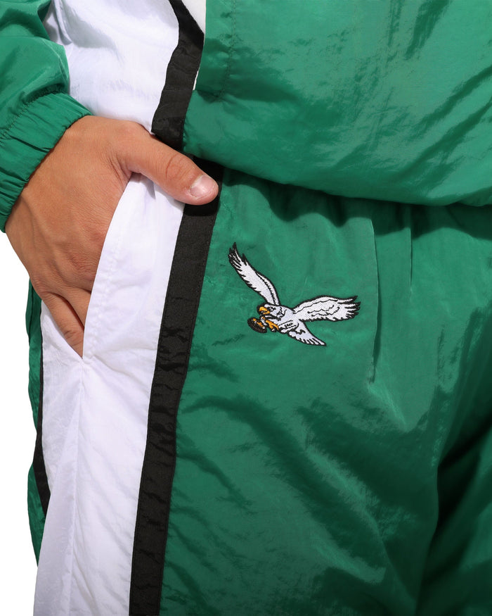 Philadelphia Eagles Kelly Green Nylon Crinkle Gameday Pants FOCO S - FOCO.com