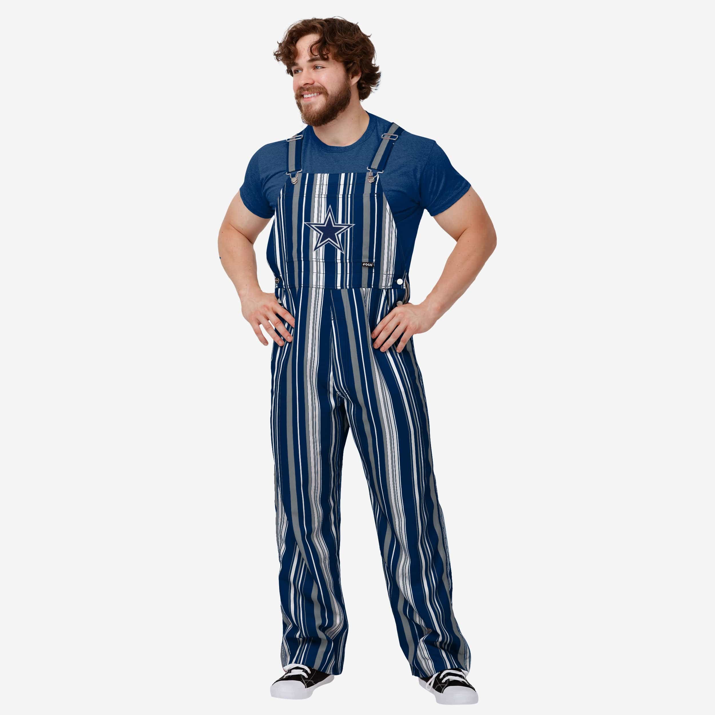Dallas Cowboys Mens Hyper Stripe Bib Overalls FOCO