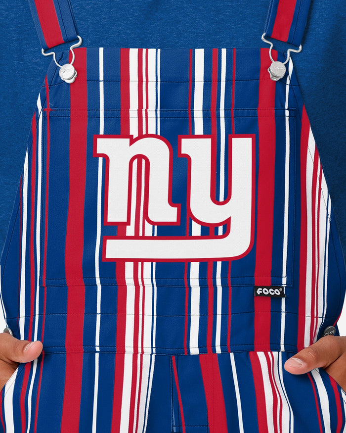 FOCO New York Giants NFL Mens Hyper Stripe Bib Overalls