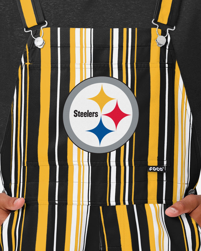 Pittsburgh Steelers Mens Hyper Stripe Bib Overalls FOCO - FOCO.com