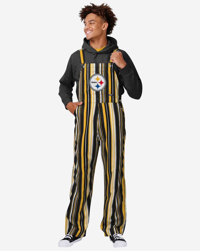 Pittsburgh Steelers Mens Hyper Stripe Bib Overalls FOCO S - FOCO.com