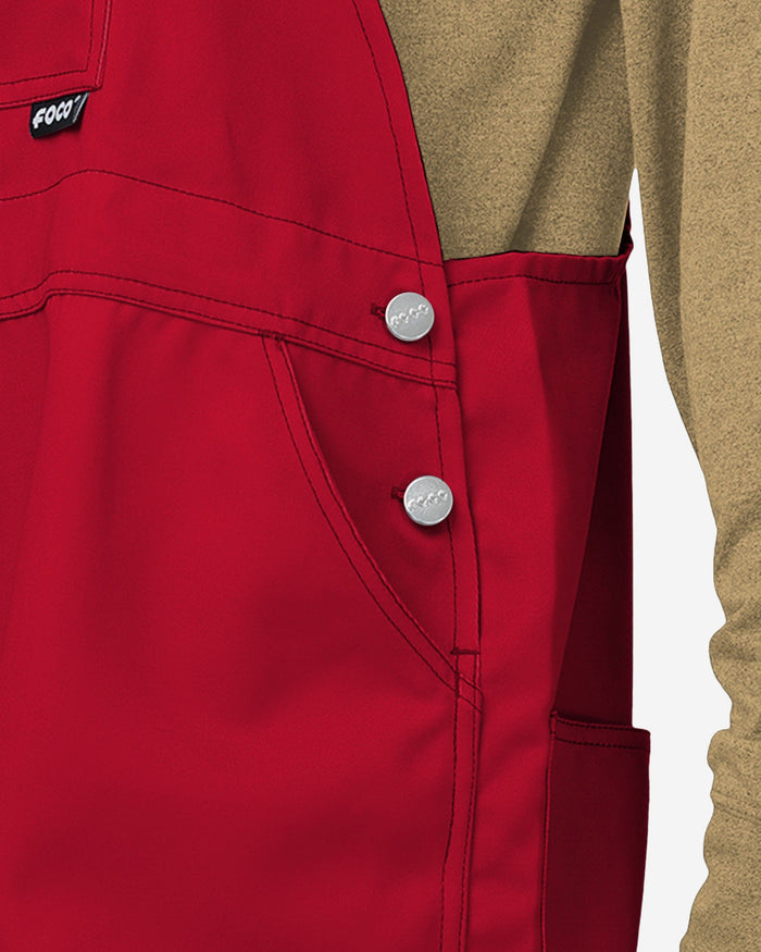 San Francisco 49ers Mens Solid Wordmark Bib Overalls FOCO - FOCO.com