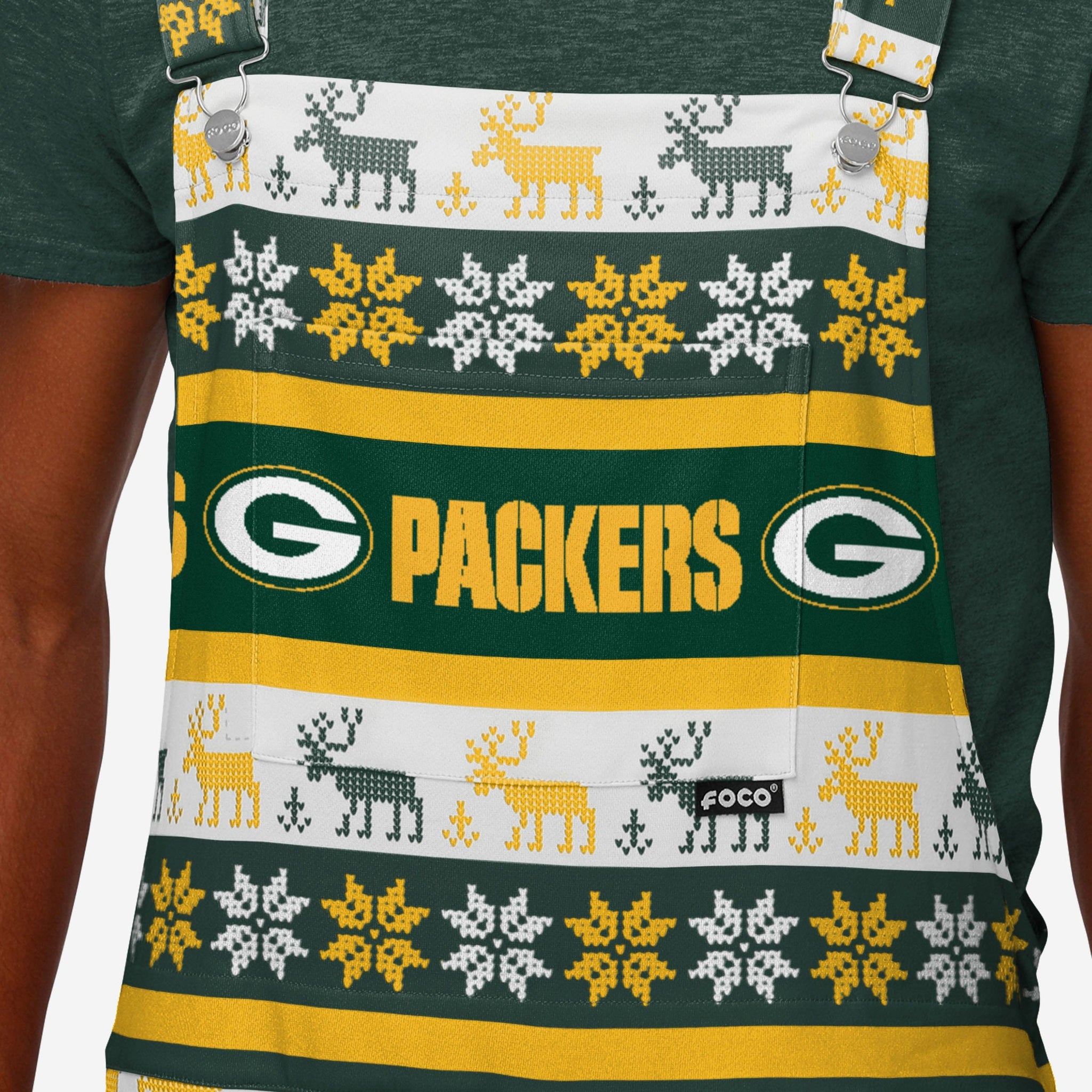 Green Bay Packers Mens Ugly Home Gating Bib Overalls FOCO Green Bay Packers Mens Ugly Home Gating Bib Overalls FOCO