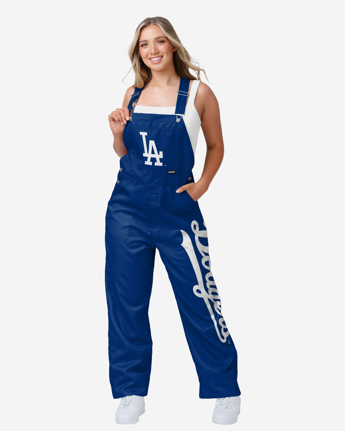 Los Angeles Dodgers Womens Big Logo Bib Overalls FOCO XS - FOCO.com