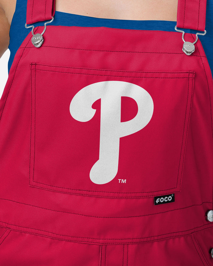 Philadelphia Phillies Womens Big Logo Bib Overalls FOCO - FOCO.com
