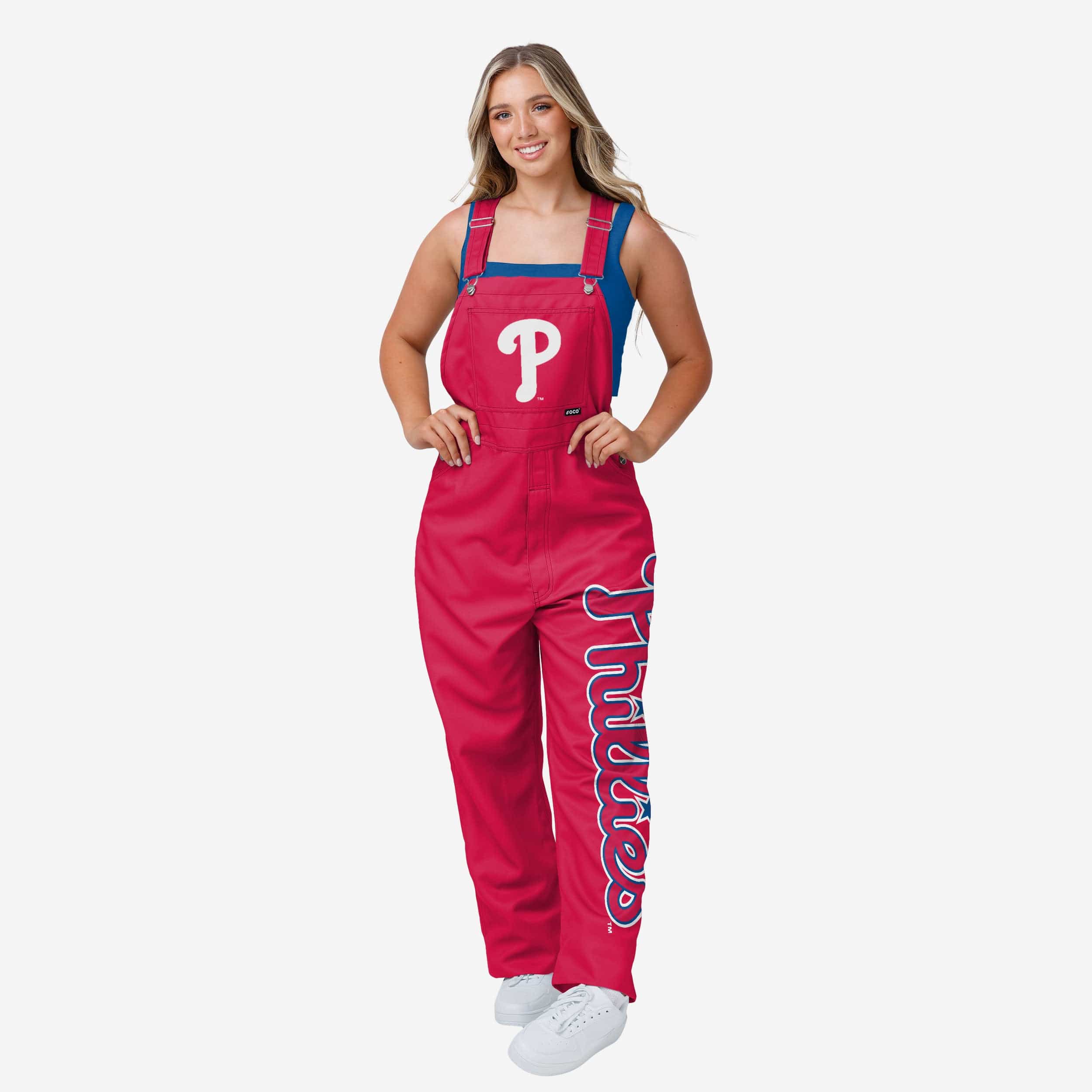 Philadelphia Phillies Womens Big Logo Bib Overalls FOCO