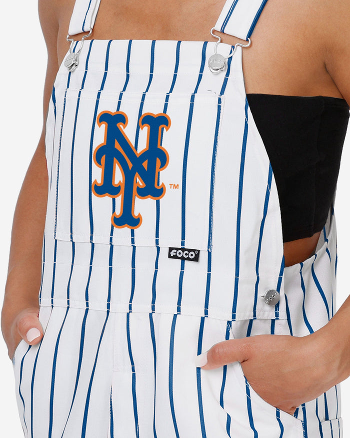 New York Mets Womens Pinstripe Bib Overalls FOCO - FOCO.com