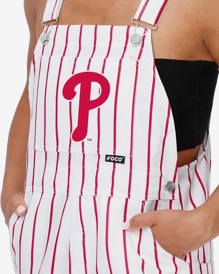 Philadelphia Phillies Womens Pinstripe Bib Overalls FOCO - FOCO.com