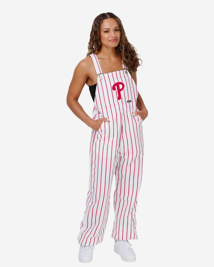 Philadelphia Phillies Womens Pinstripe Bib Overalls FOCO