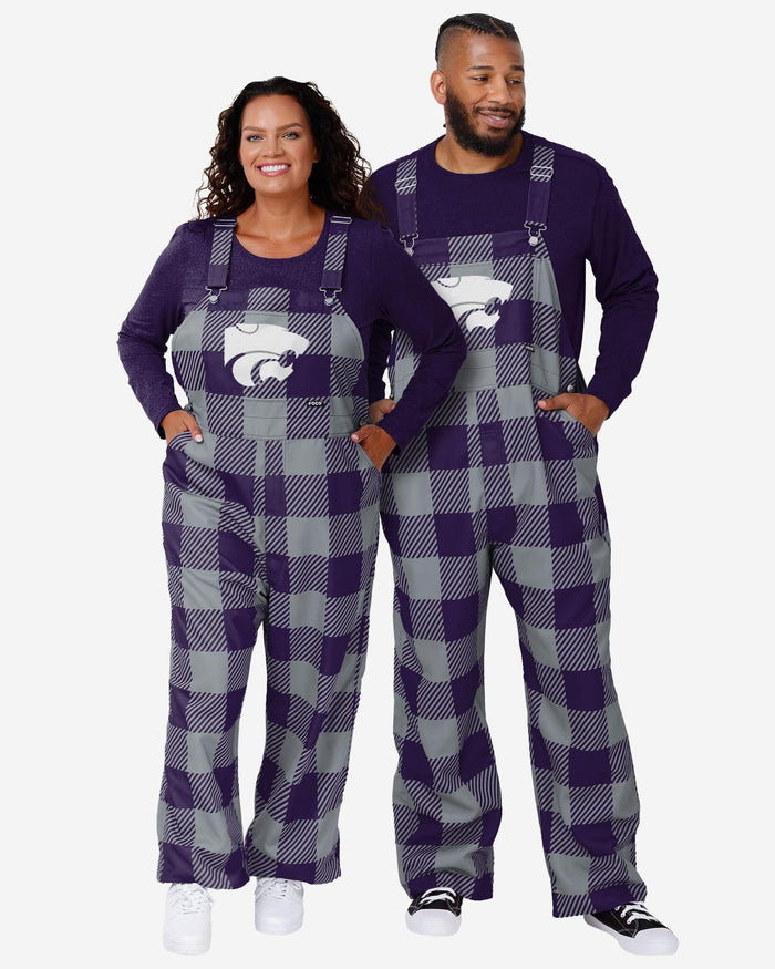 Kansas State Wildcats Womens Plaid Bib Overalls FOCO - FOCO.com