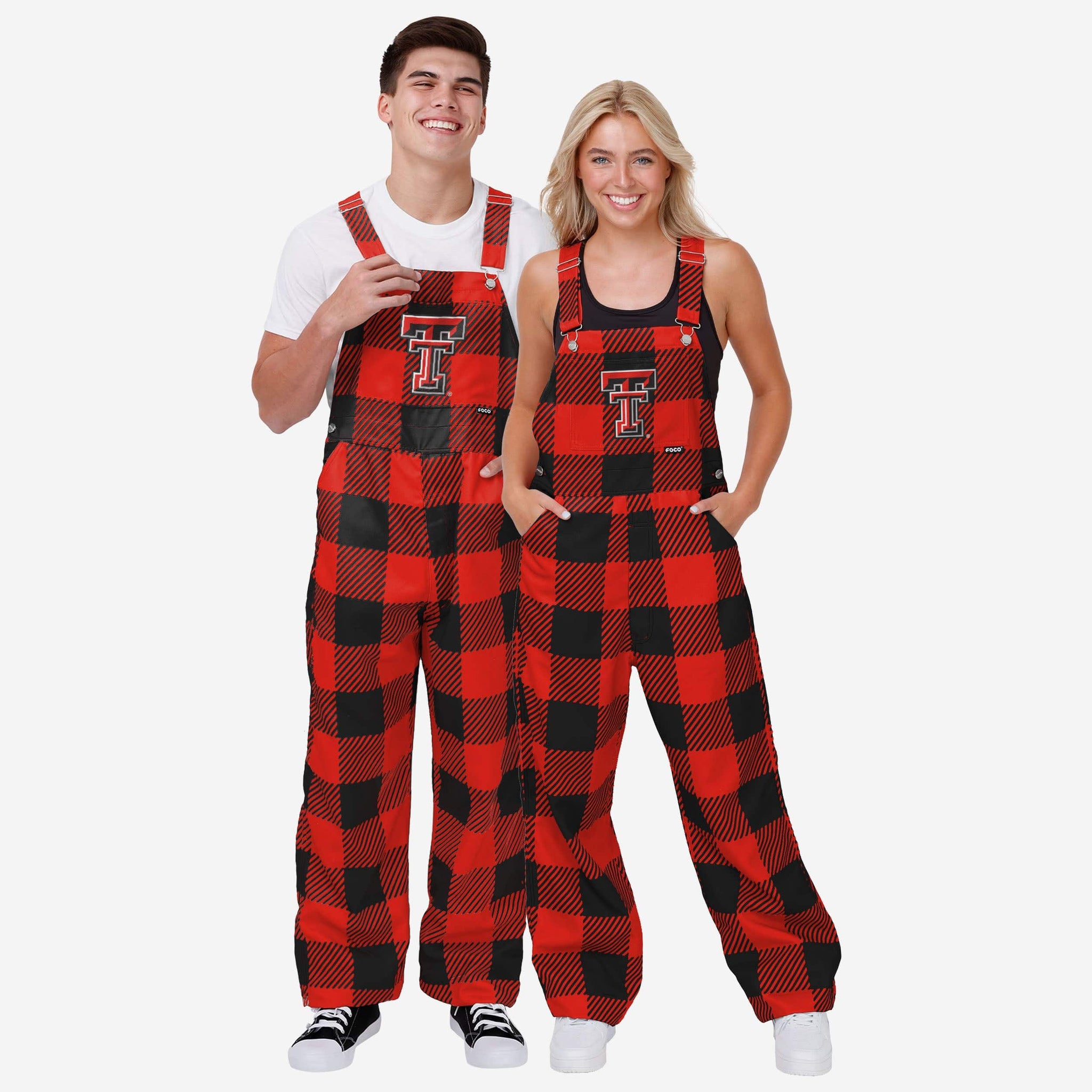 Texas Tech Red Raiders Womens Plaid Bib Overalls, Size: Xs Texas Tech Red Raiders Womens Plaid Bib Overalls, Size: Xs