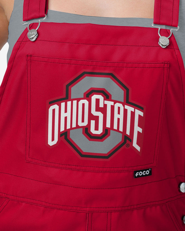 Ohio State Buckeyes Womens Big Logo Bib Overalls FOCO - FOCO.com