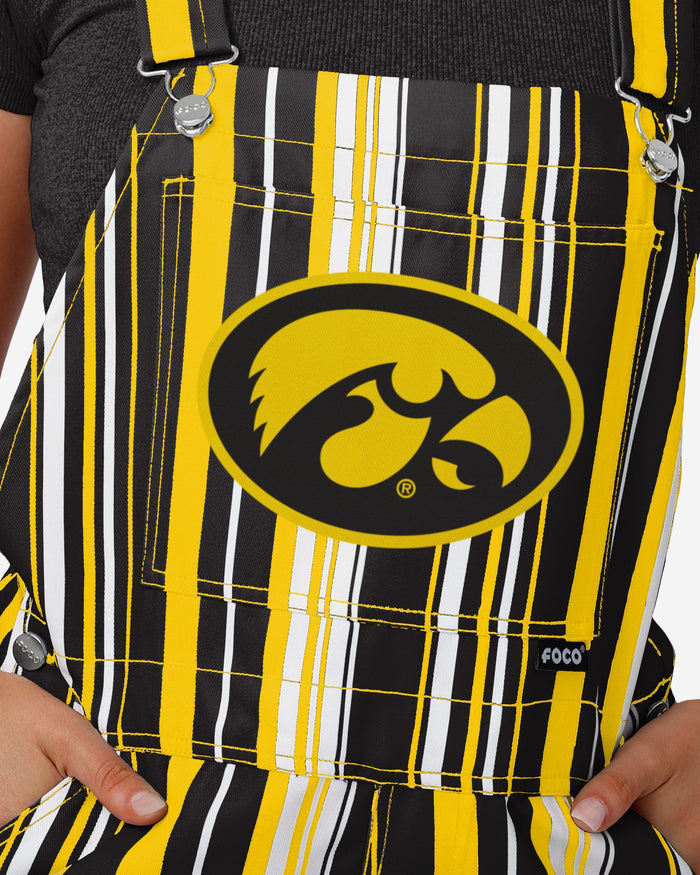 Iowa Hawkeyes Womens Hyper Stripe Bib Overalls FOCO - FOCO.com