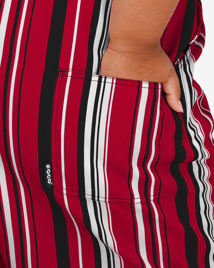 Wisconsin Badgers Womens Hyper Stripe Bib Overalls FOCO - FOCO.com