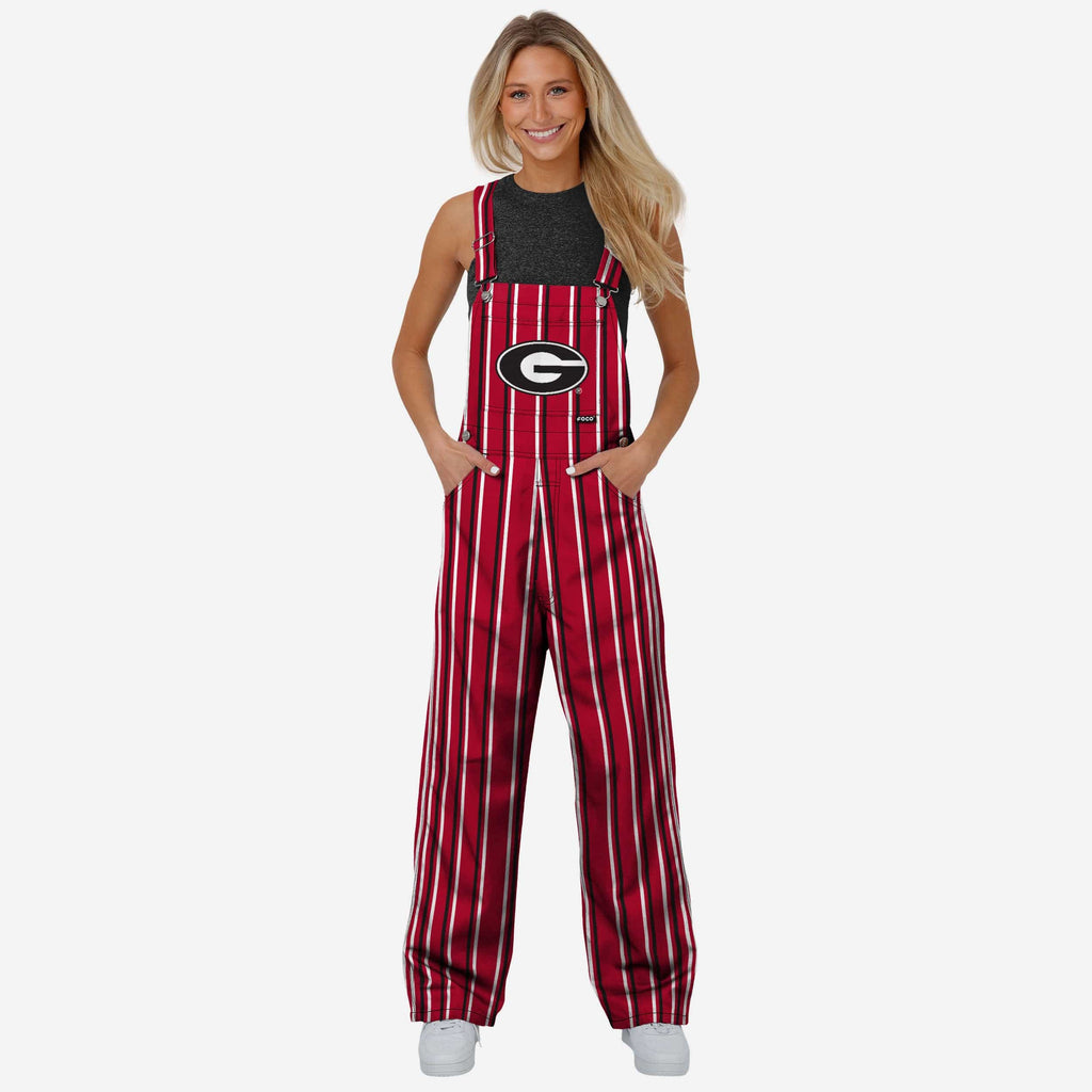 Georgia Bulldogs Womens Sideline Spirit Bib Overalls FOCO XS - FOCO.com