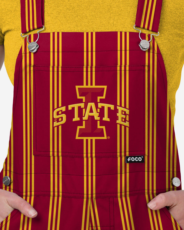 Iowa State Cyclones Womens Sideline Spirit Bib Overalls FOCO XS - FOCO.com