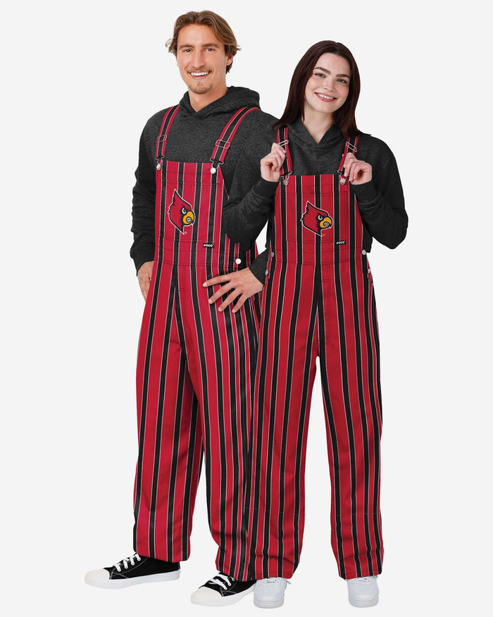 Louisville Cardinals Womens Sideline Spirit Bib Overalls FOCO XS - FOCO.com